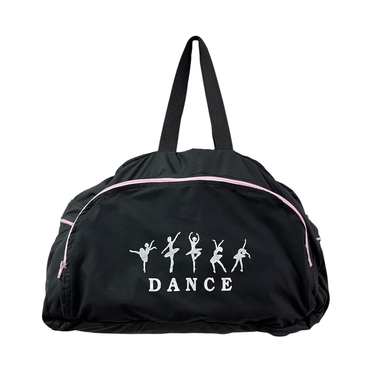 BOLSO SILUETA NEGRO CON ROSA