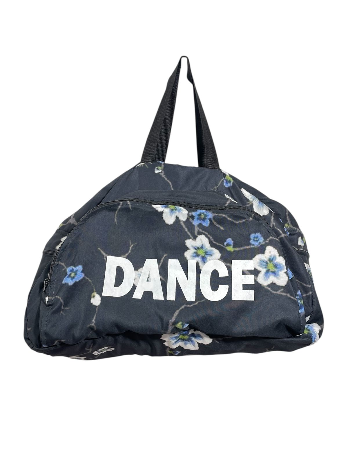 BOLSO NEGRO FLORES AZULES DANCE