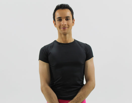 Remera de Lycra Negra/Blanca